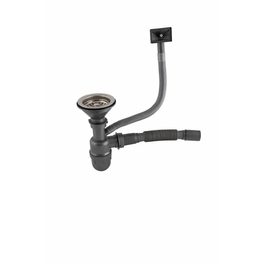 Евросифон одинарный для моек из нержавеющей стали