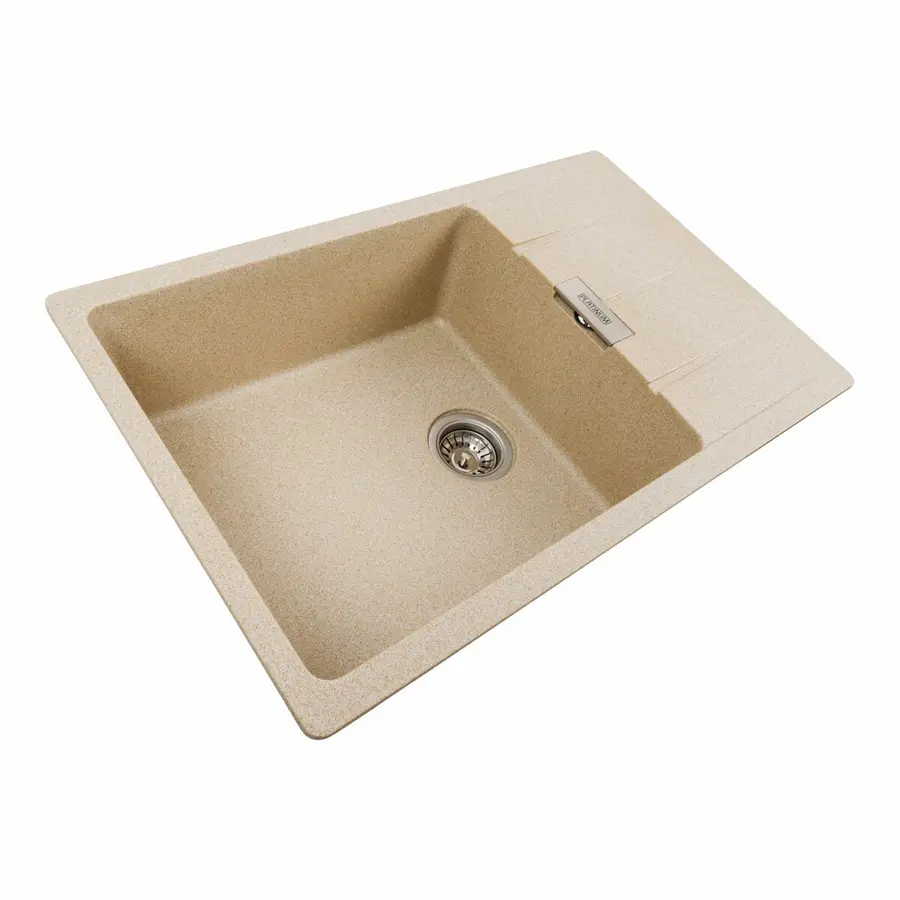 Гранітна мийка для кухні Platinum 7850 ROMA матова (бежевий)