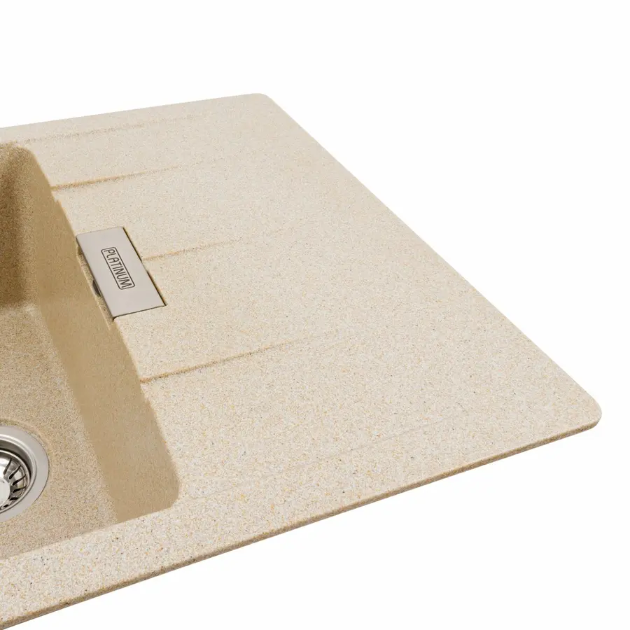 Гранітна мийка для кухні Platinum 7850 ROMA матова (бежевий)