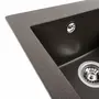 Гранітна мийка для кухні Platinum 4150 SOKIL матова Темна скеля