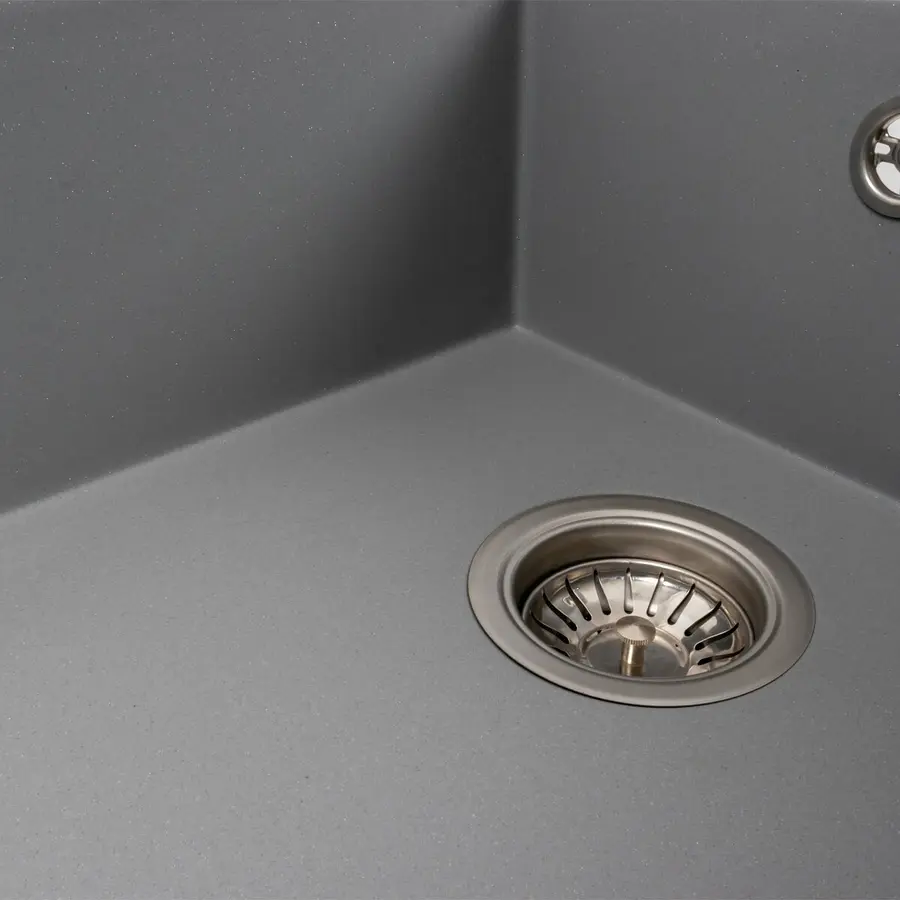 Гранітна мийка для кухні Platinum 7950 AZURIT матовий Сірий металік