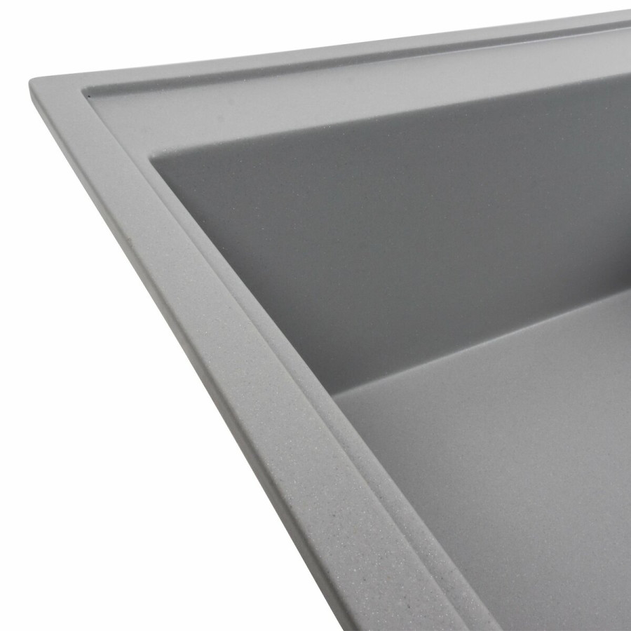 Гранитная мойка для кухни Platinum 7950 AZURIT матовый Серый металлик