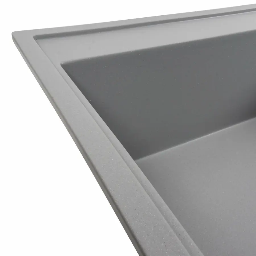 Гранітна мийка для кухні Platinum 7950 AZURIT матовий Сірий металік