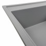 Гранитная мойка для кухни Platinum 7950 AZURIT матовый Серый металлик
