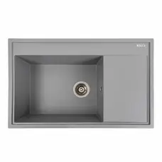 Гранітна мийка для кухні Platinum 7950 AZURIT матовий Сірий металік