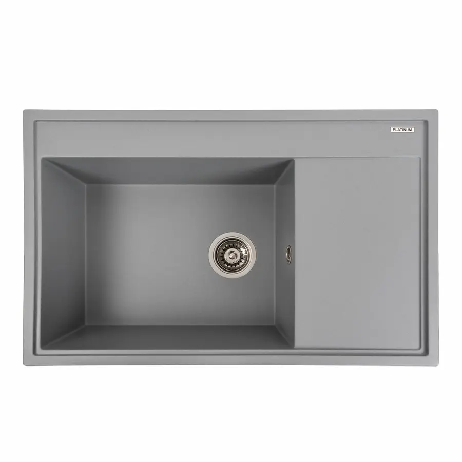 Гранітна мийка для кухні Platinum 7950 AZURIT матовий Сірий металік