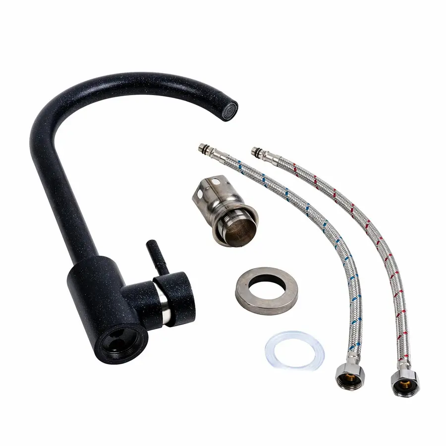 Смеситель кухонный Platinum 56 B NESP (3008 А) черный металлик