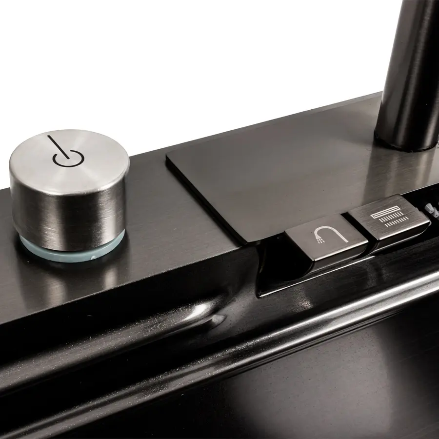 Кухонная мойка 75*45G черная Platinum Handmade "Водопад"