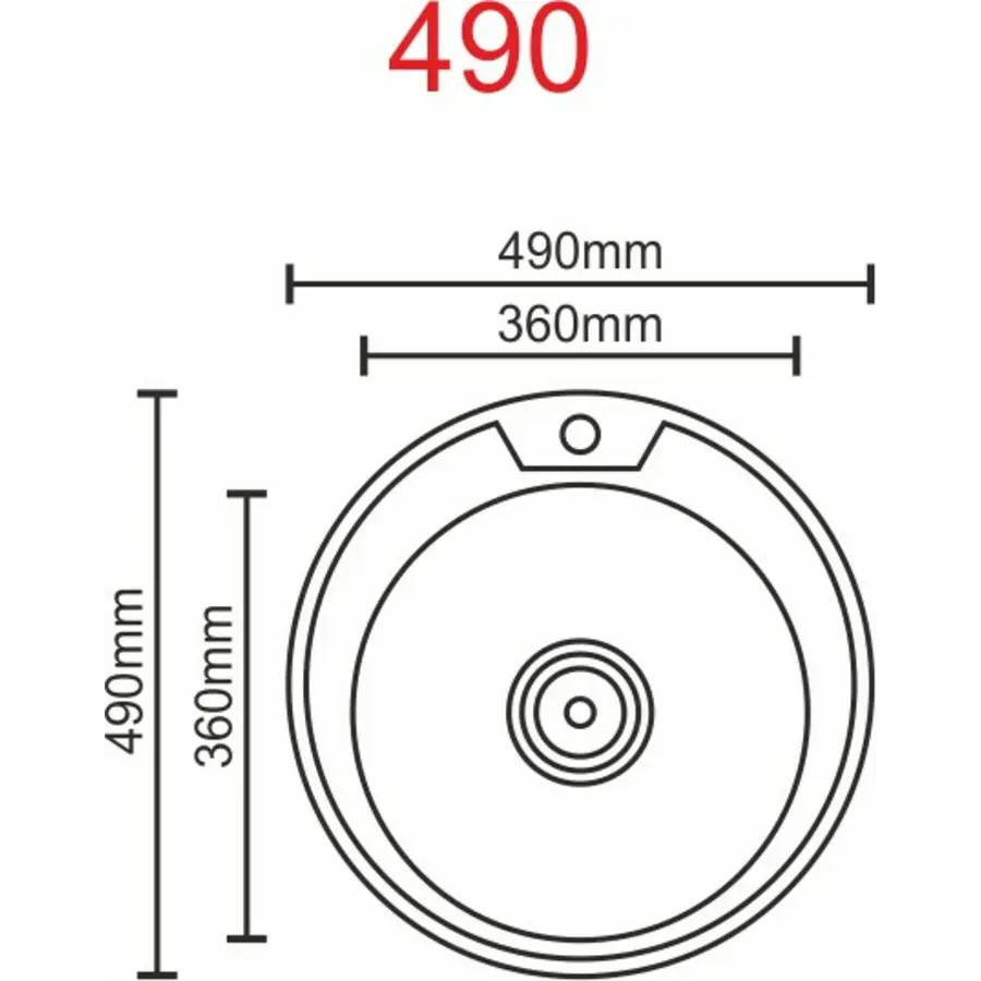 Кухонна мийка з нержавіючої сталі Valeso ДЕКОР 490 (0,8/180 мм)