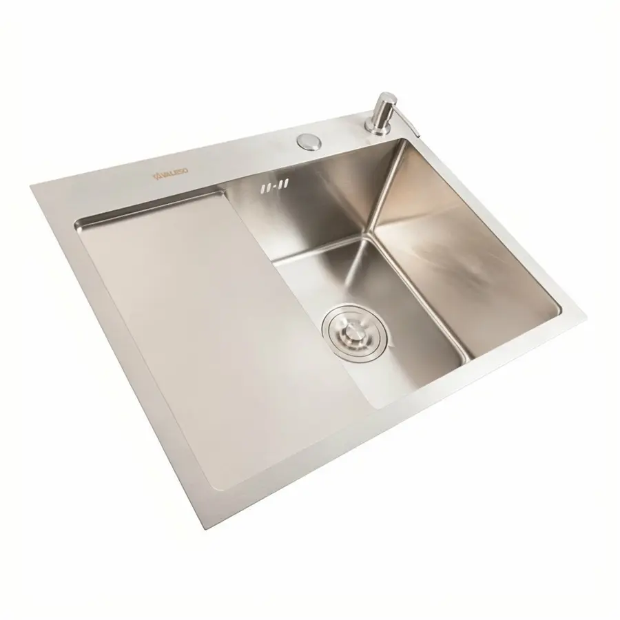 Кухонна мийка CM 58*48 R нержавійка VALESO Handmade (круглий сифон 3,0/0,8)
