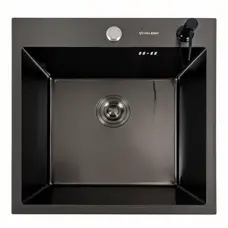 Кухонна мийка 50*50 PVD чорна Valeso Handmade (товщина 3,0/1.5)