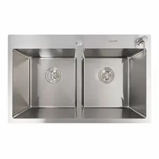 Кухонна мийка нержавійка 78*48 VALESO Handmade на дві чаші (3.0/0.8)