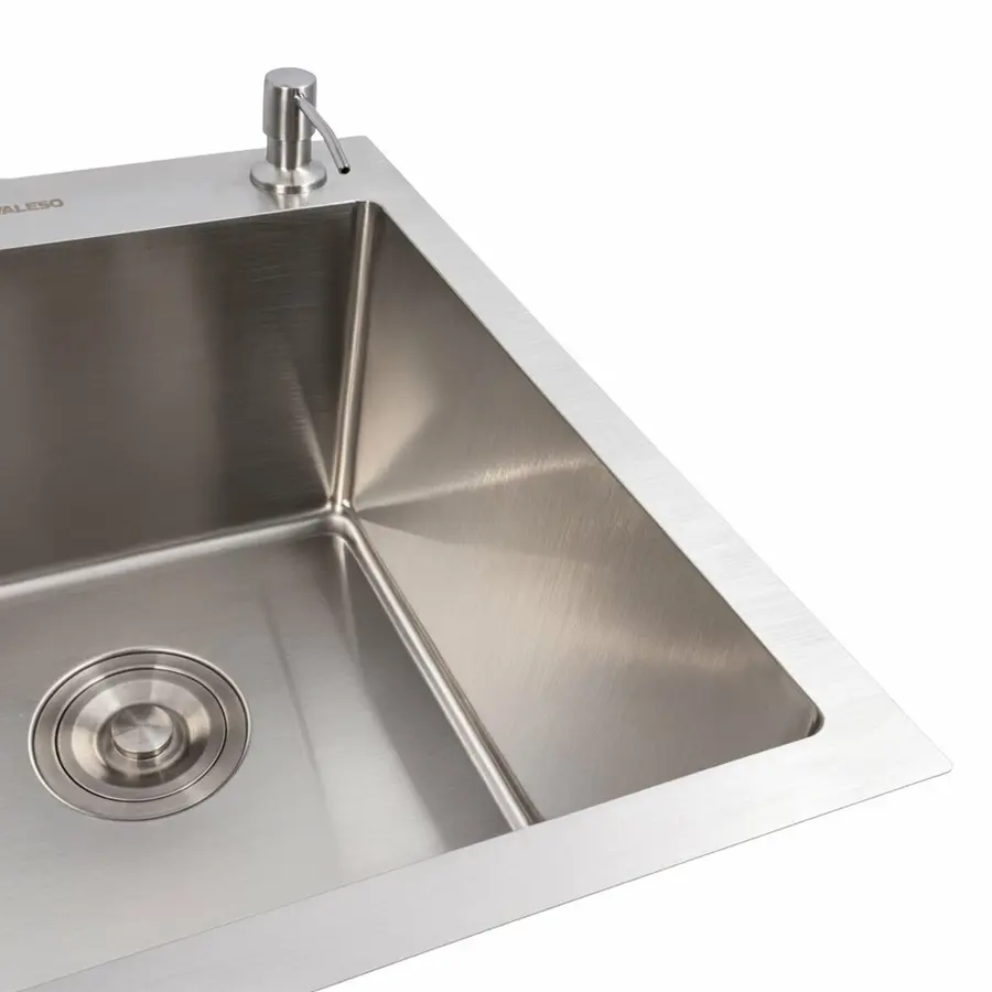 Кухонна мийка нержавійка 78*48 VALESO Handmade на дві чаші (3.0/0.8)