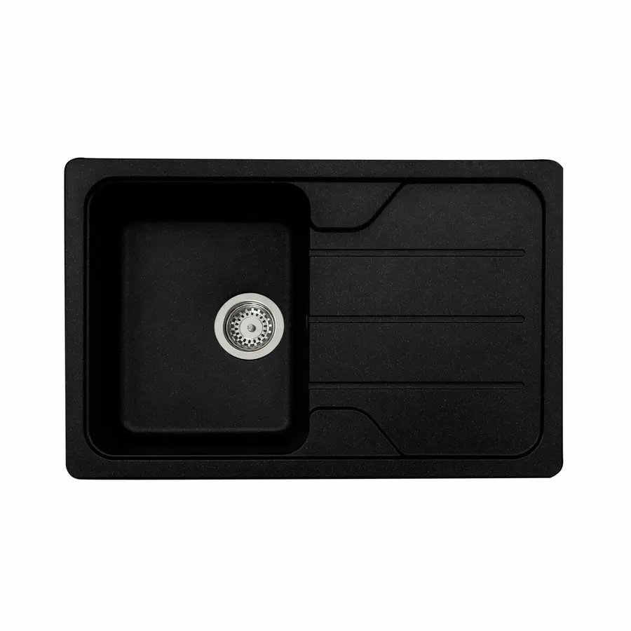 Гранитная мойка для кухни VALESO VERONA 7850 матовая Черный металлик
