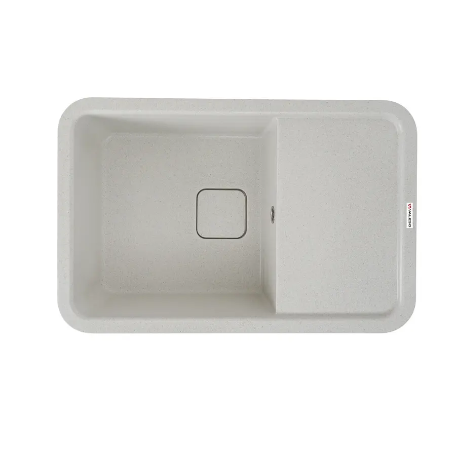 Гранитная мойка для кухни VALESO CUBE 7850 матовая Белая в точку