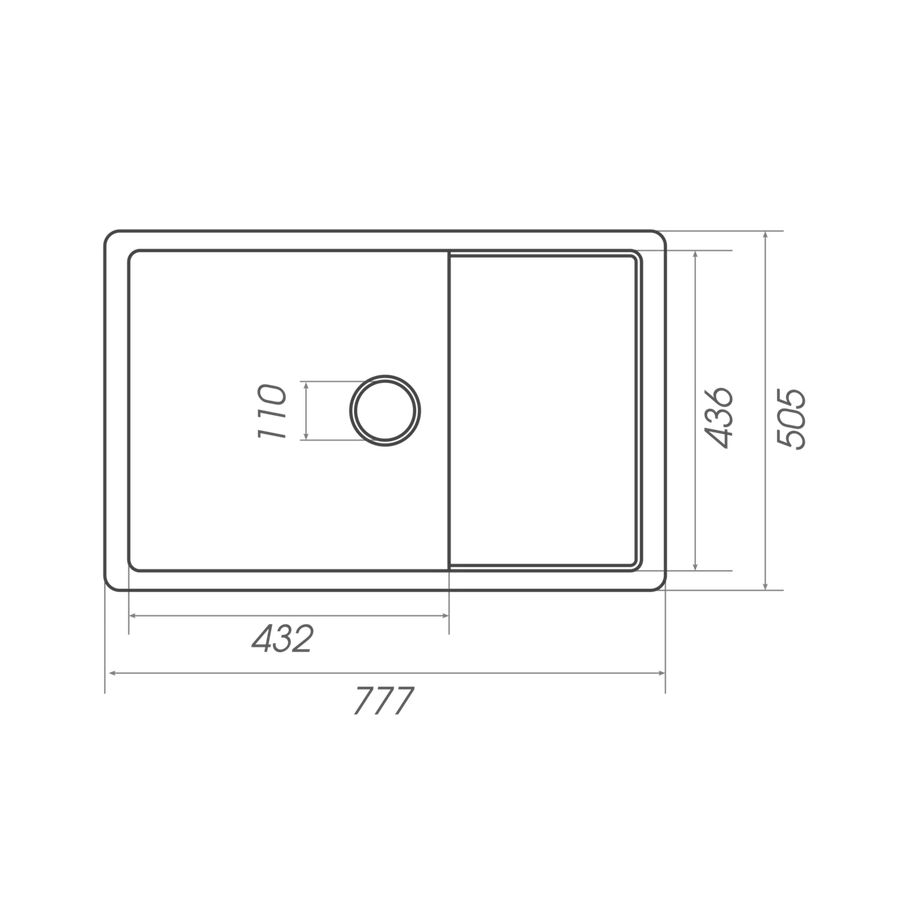 Гранитная мойка для кухни VALESO CUBE 7850 матовая Белая в точку