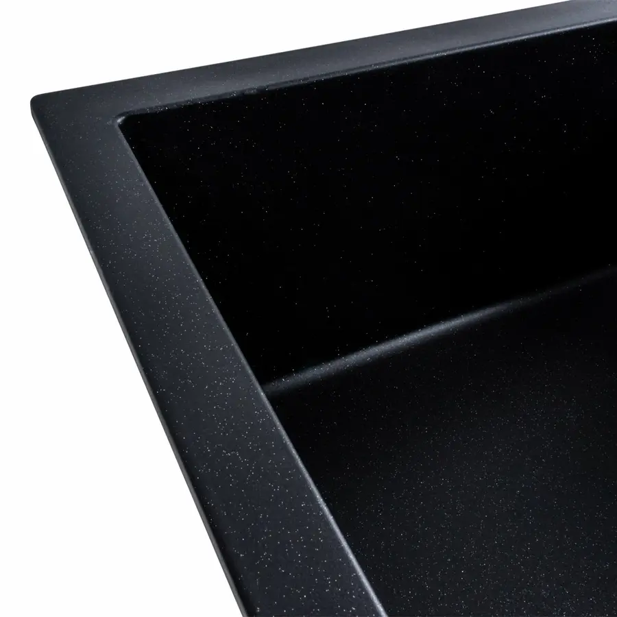 Гранітна мийка для кухні VALESO LOTOS 6550 матова Чорний металік