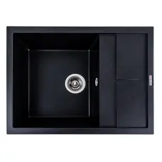 Гранітна мийка для кухні VALESO LOTOS 6550 матова Чорний металік