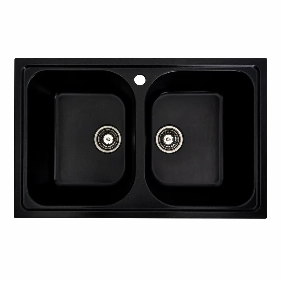 Гранітна мийка для кухні VALESO EQUATORIA 7950 матова Чорний металік