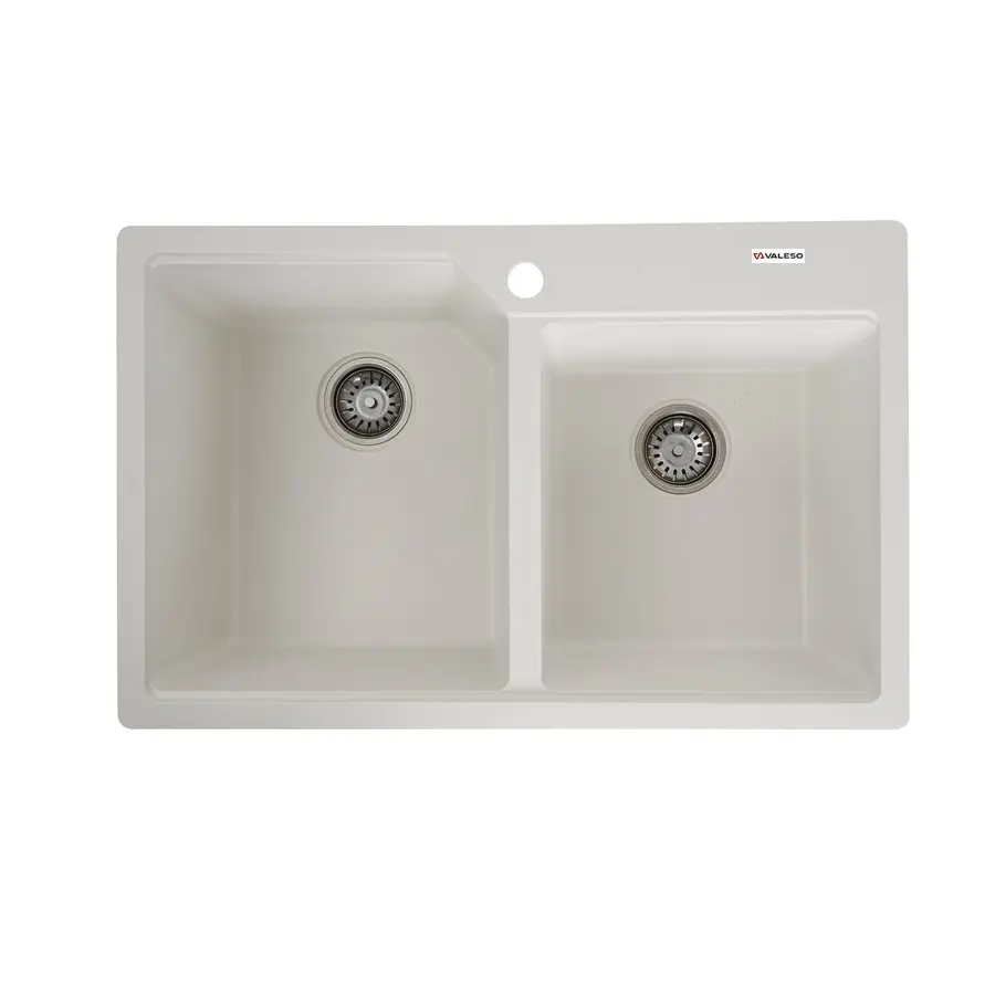 Гранитная мойка для кухни VALESO 7850 HARMONY матовая Белоснежная