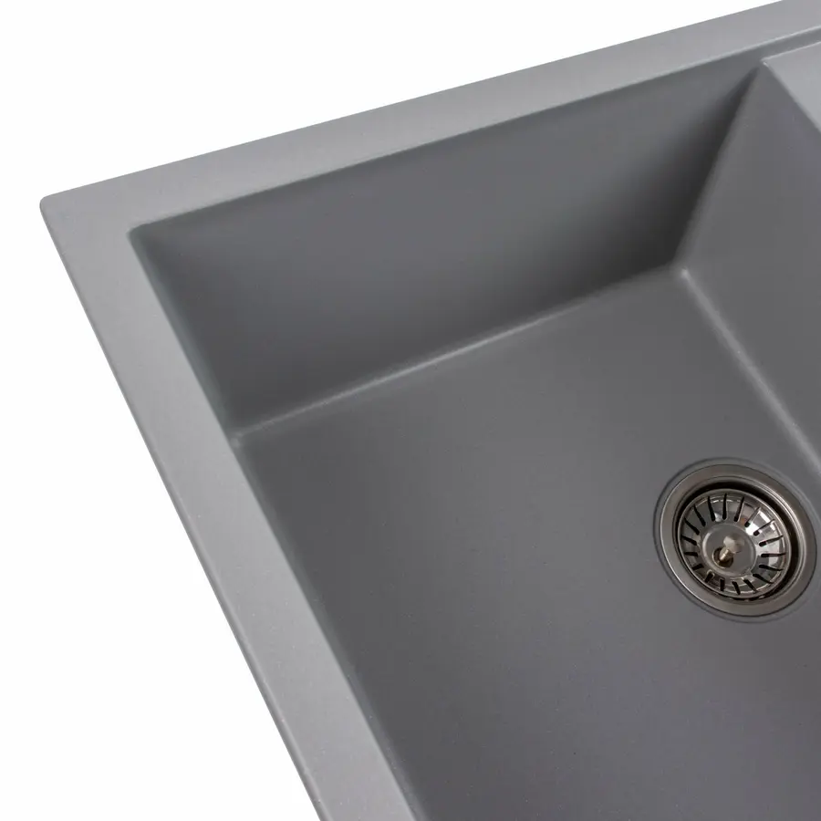 Гранітна мийка для кухні VALESO SELENA 7950 матова Сірий металік