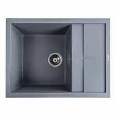 Гранітна мийка для кухні VALESO LOTOS 6550 матова Сірий металік