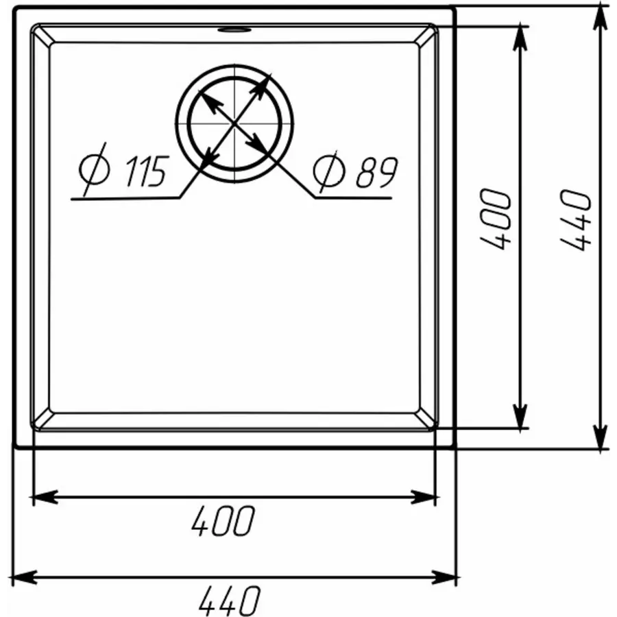 Гранітна мийка для кухні VALESO RUBA 4040 матова Біла в крапку