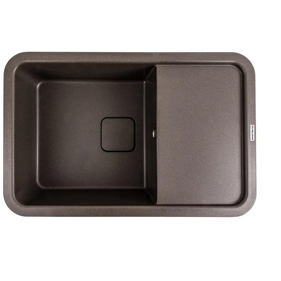 Гранитная мойка для кухни VALESO CUBE 7850 матовая Темная Скала