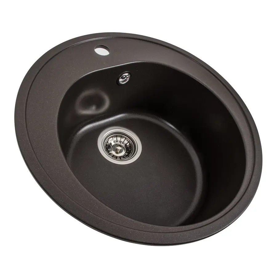 Гранитная мойка для кухни VALESO LUNA 510 матовая Темная Скала