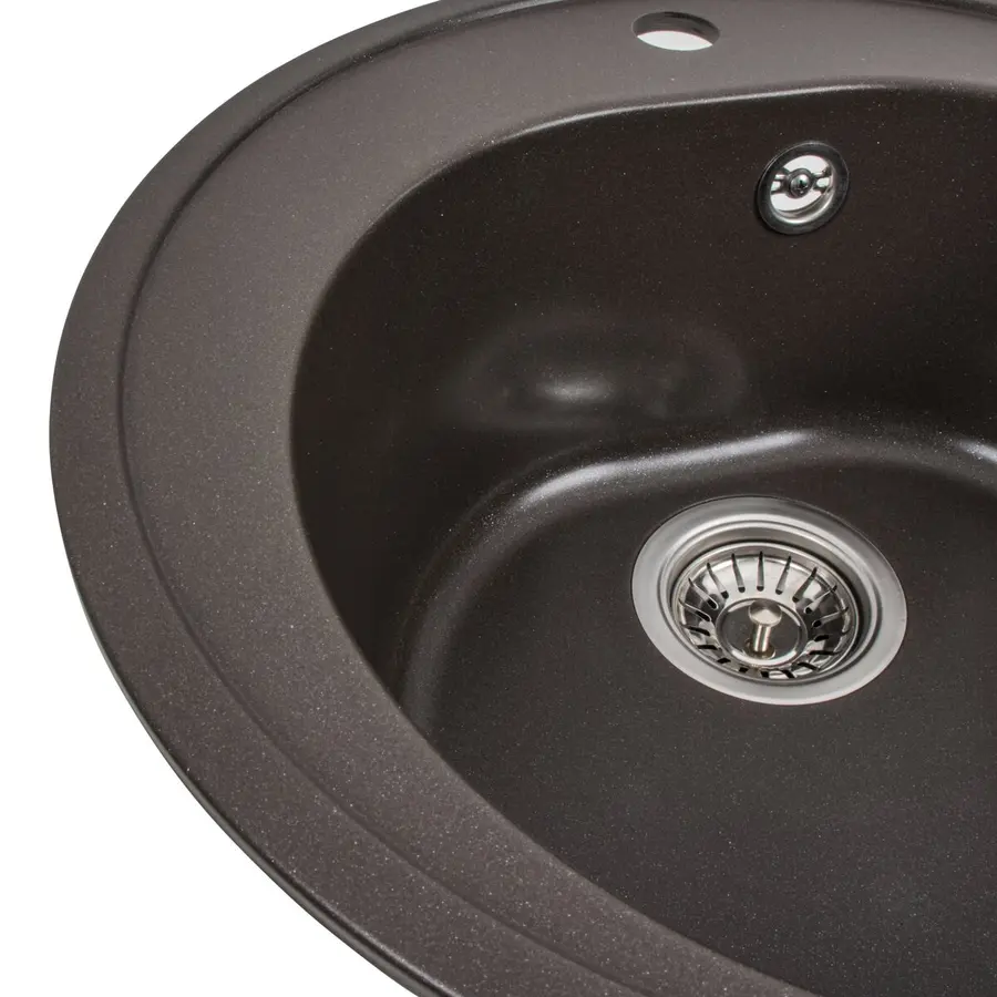 Гранитная мойка для кухни VALESO LUNA 510 матовая Темная Скала