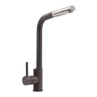 Q411B змішувач кухонний VALESO ТЕМНА СКЕЛЯ (з висувною лійкою)