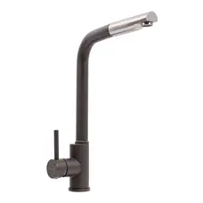 Q411B змішувач кухонний VALESO ТЕМНА СКЕЛЯ (з висувною лійкою)