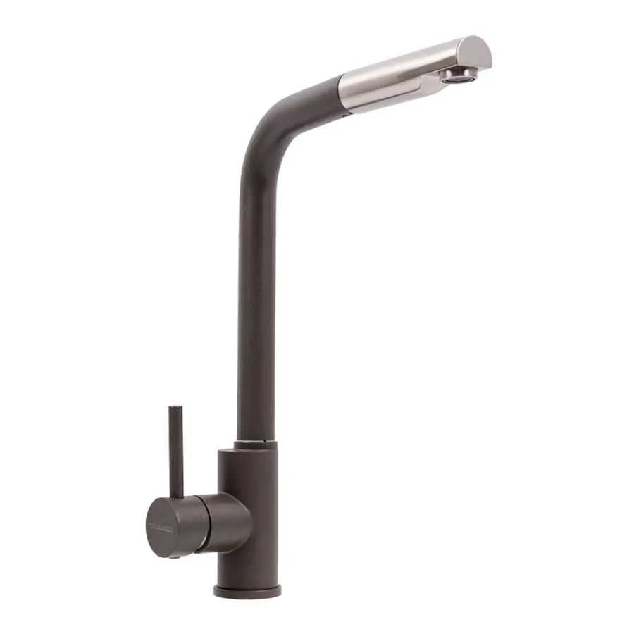 Q411B змішувач кухонний VALESO ТЕМНА СКЕЛЯ (з висувною лійкою)