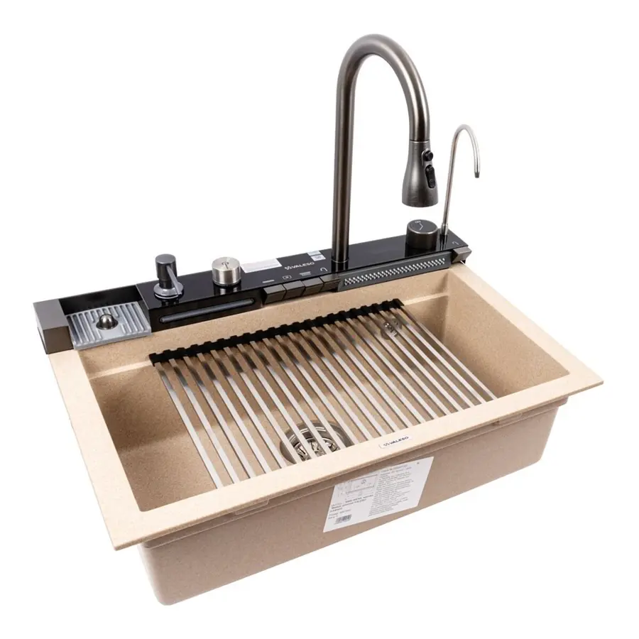 Гранитная мойка для кухни VALESO IRENA 6846 матовая Сафари