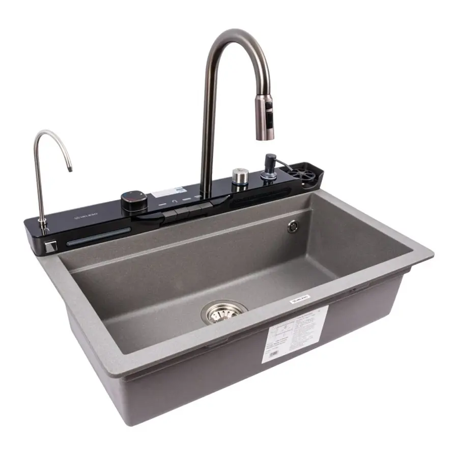 Гранітна мийка VALESO EVANORA 7546 матова Сірий мусон