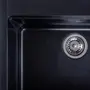 Гранітна мийка для кухні Platinum 5751 NIKA глянець Чорний металік