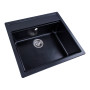 Гранітна мийка для кухні Platinum 5751 NIKA глянець Чорний металік