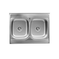 Кухонна мийка з нержавіючої сталі Platinum САТИН 8060D (0,7/180 мм)
