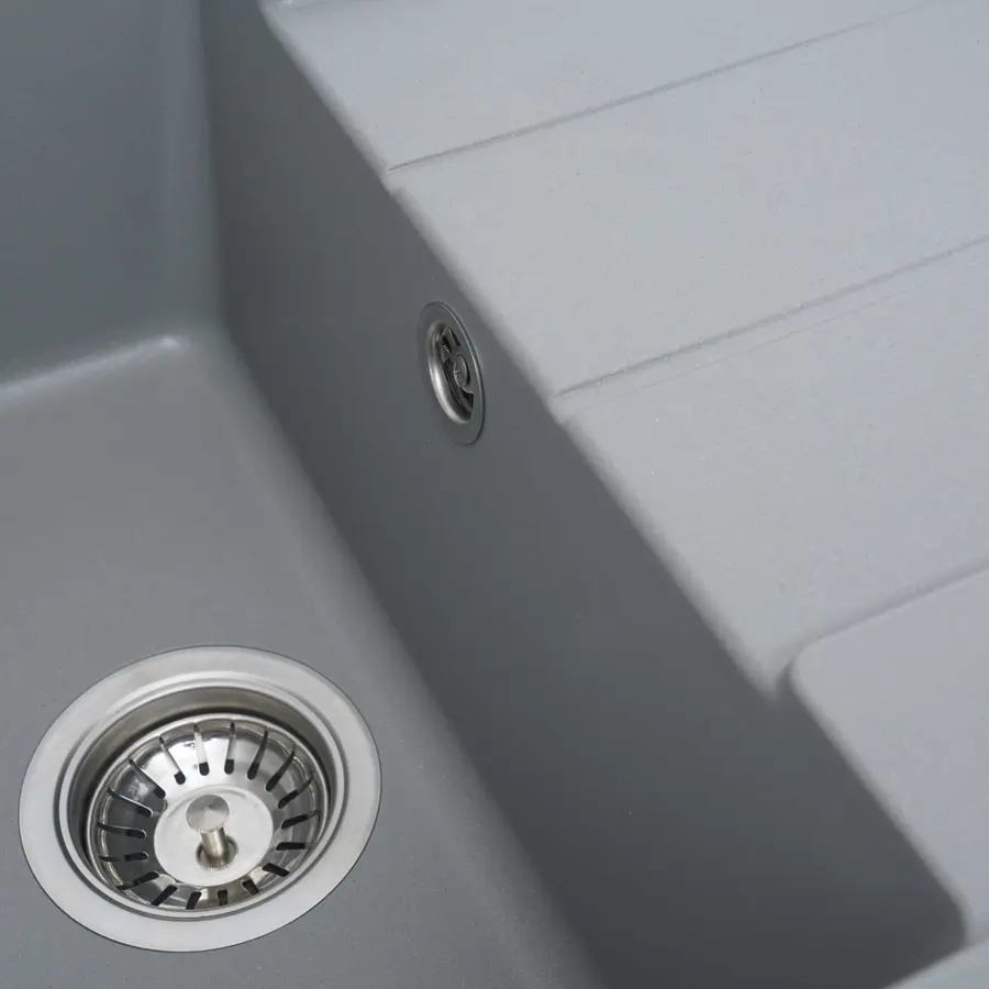 Гранітна мийка для кухні Platinum 6550 INTENSO матова Сірий металік