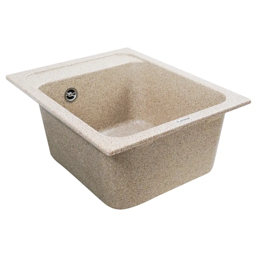 Гранітна мийка для кухні Platinum 4050 KORRADO матова Карамель