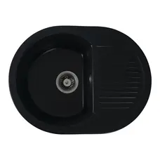 Гранітна мийка для кухні Platinum 6247 BORA глянець Чорна