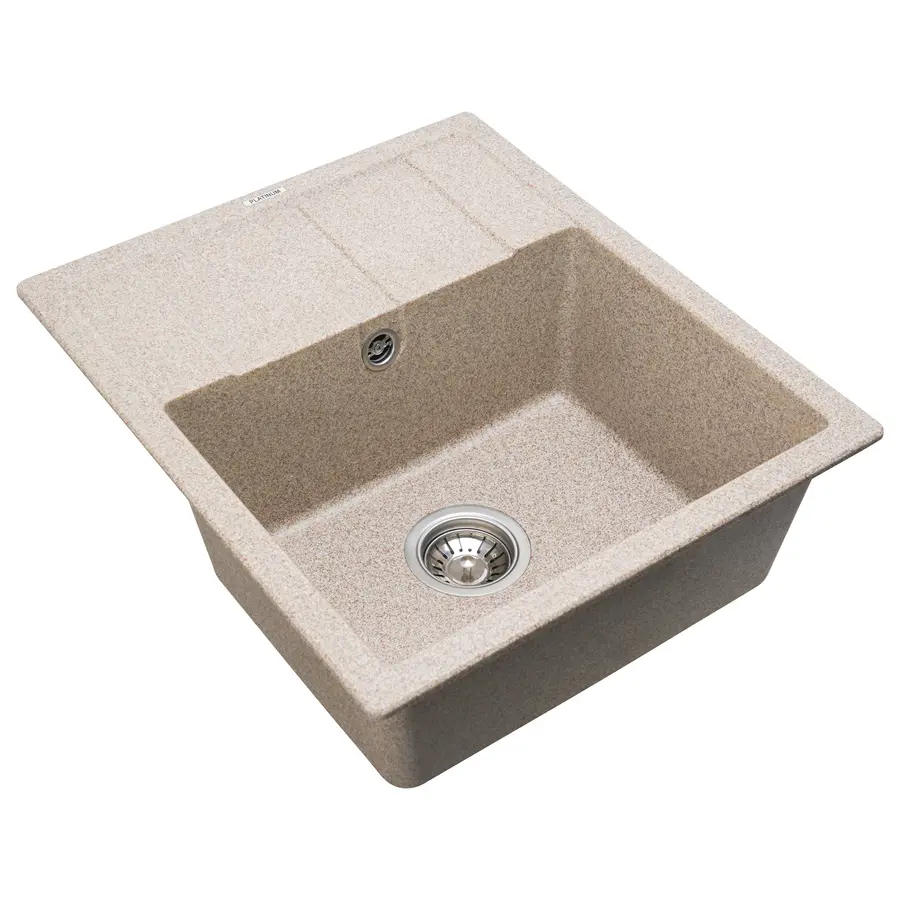 Гранітна мийка для кухні Platinum 5851 ARIA матова Карамель