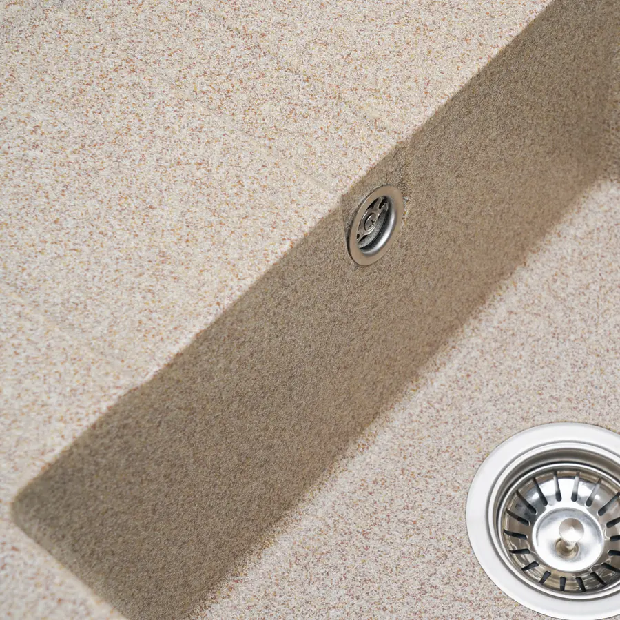 Гранітна мийка для кухні Platinum 5851 ARIA матова Карамель