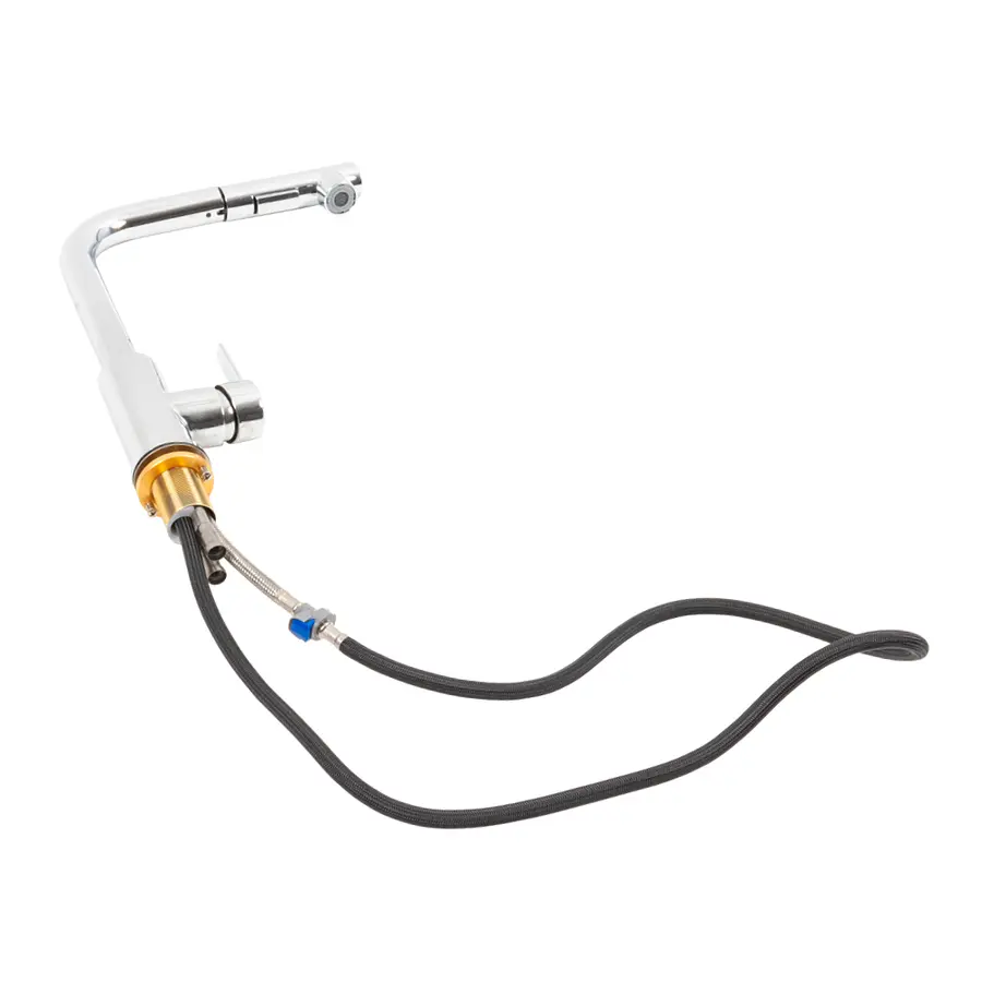 Смеситель кухонный с выдвижной лейкой FC-1 Platinum (polished)