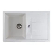 Гранітна мийка для кухні Platinum 7850 TROYA матова Білосніжна