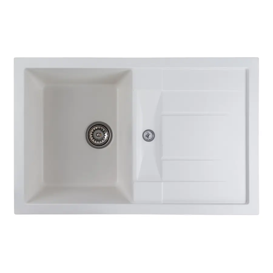 Гранітна мийка для кухні Platinum 7850 TROYA матова Білосніжна