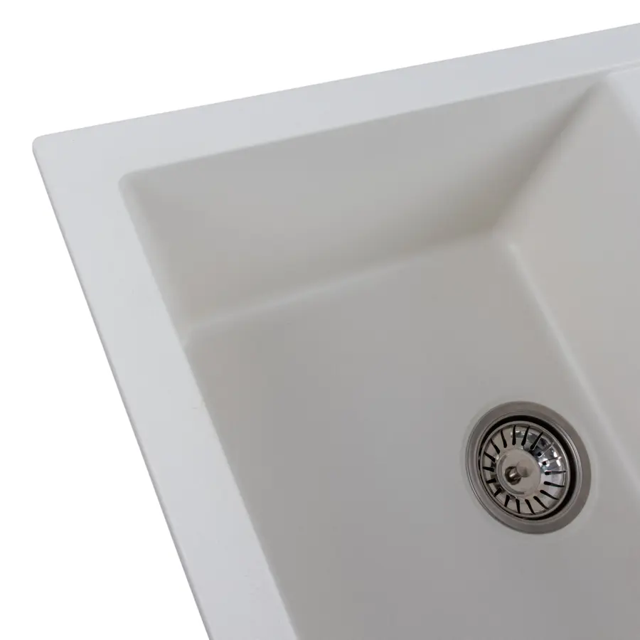 Гранітна мийка для кухні Platinum 7850 TROYA матова Білосніжна