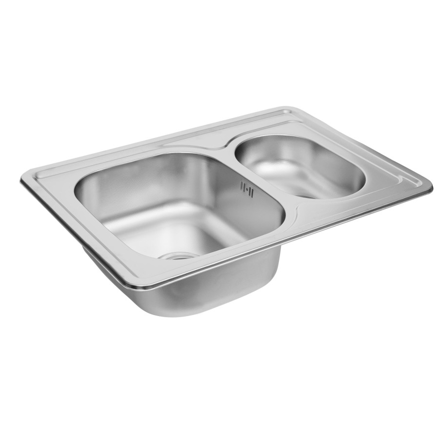 Кухонна мийка з нержавіючої сталі Platinum ДЕКОР 7050D (0,8/180 мм)