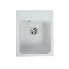 Гранітна мийка для кухні Platinum 4050 RUBY глянець Біла в крапку