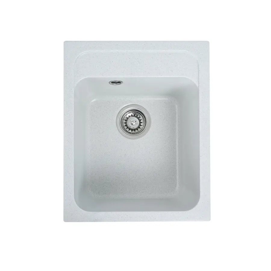 Гранітна мийка для кухні Platinum 4050 RUBY глянець Біла в крапку